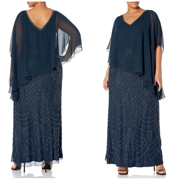 J Kara Women's Pop Over with Beaded Bottom Side 12P NWT $289